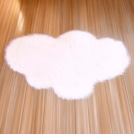 Miniature Dollhouse Cloud Rug (1:12 Scale) | Soft White Fur Rug for Dollhouse Nursery Decor | Dollhouse Miniatures