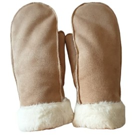 AXELENS Women's Winter Mittens, beige