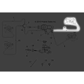 Polaris Ranger Brake Line, Genuine OEM Part 1911436, Qty 1