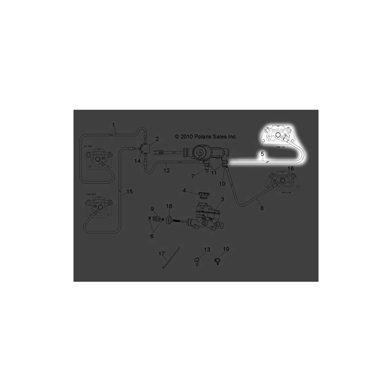 Polaris Ranger Brake Line, Genuine OEM Part 1911436, Qty 1