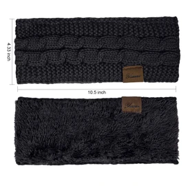 Women's Winter Knitted Headbands, Warm Ear Warmers, Headband, Elastic Crochet Thermal Headband, Thick Hairband for Women and Girls