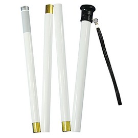 Toyotsu All-Life Light Alloy White Cane (Folding), Total Length: 39.8 inches (101 cm), Weight: 8.5 oz (240 g), Portable, Foldable, Aluminum, Safety Cane, Carrying Case Included, Fluorescent Tape, Made