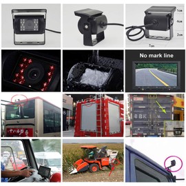 12V-24V 4Pin Bus Truck Trailer Heavy Duty 18 IR LEDs Night Vision Waterproof Reversing Backup Rear View Camera with 15M 4Pin Cable