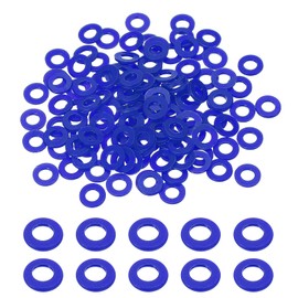 uxcell 120 Pcs Nylon Flat Washers 4mm ID 8mm OD 1mm Thick Plain Washer Grommets Plastic Sheet Gasket Fastener Sealing Spacer Gasket Ring Water Hose Washers, Blue