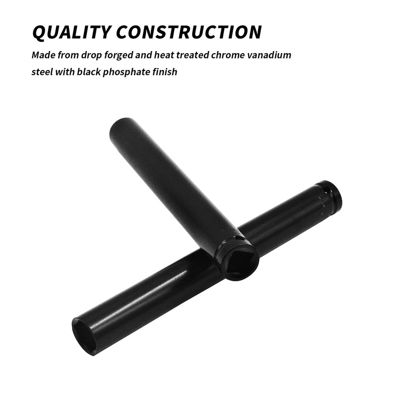 1/2" Drive by 17mm Deep Impact Socket, Heat-Treated CR-V Steel