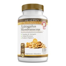 Healthy Superfoods - Astragalo (Astragalus membranaceus) - Puro Premium - 100 Capsulas - 500mg - Sabor Natural                                        