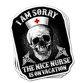Mymi store for Nurse Skull Lover Caduceus Print Novelty Gifts 3Pcs/Pack Nursing Sticker Die Cut Vinyl Decal for Laptop Cute Nurse Stickers for Cars Nurses Decals for Cups Funny Nursing