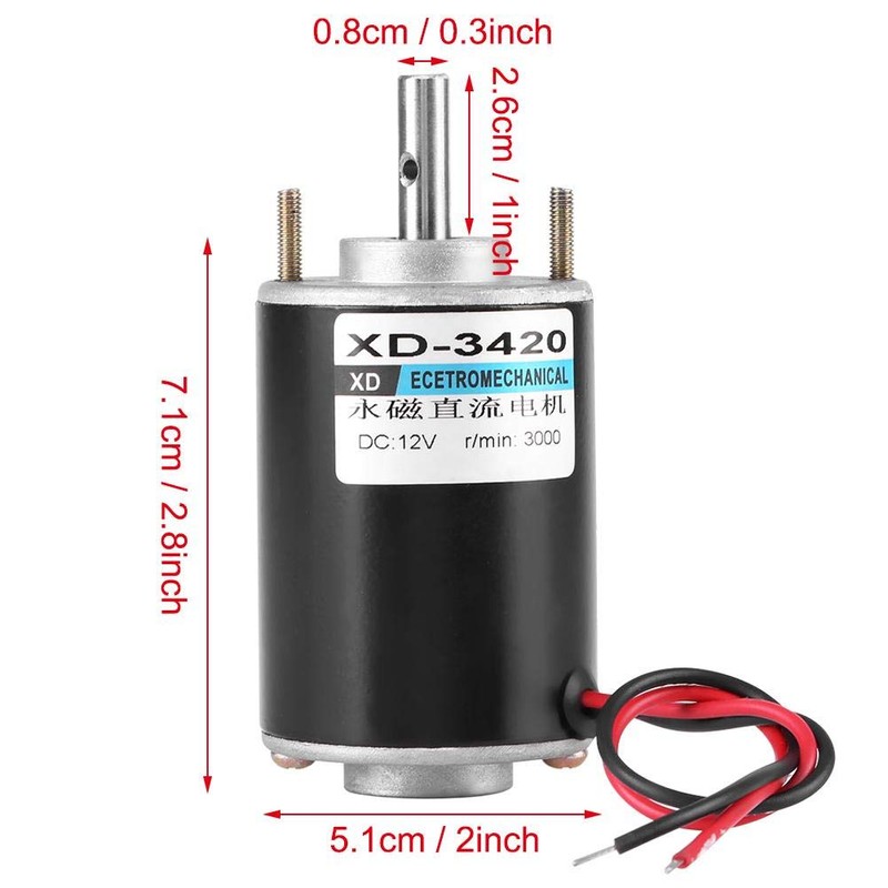 Motor, XD-3420 12/24V 30W Permanent Magnet DC Motor High Speed