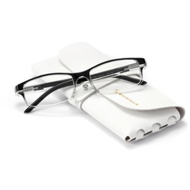 HAITONGCR Business-Ready Blue Light Blocking Reading Glasses for Women Black 3.0 R1108