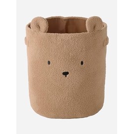 VERTBAUDET Children's Room XL Storage Basket Bear Teddy Fleece Brown