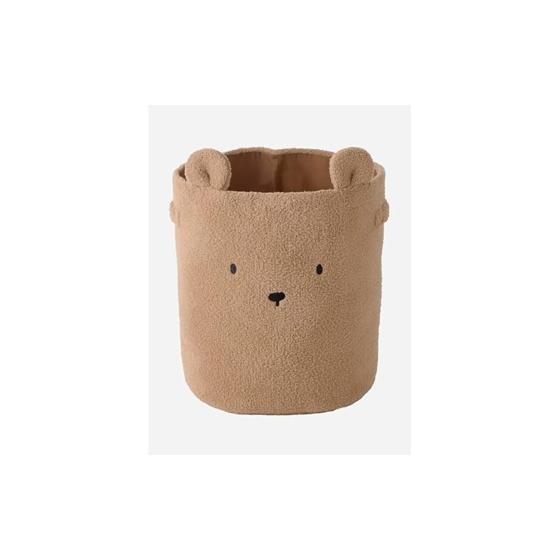 VERTBAUDET Children's Room XL Storage Basket Bear Teddy Fleece Brown