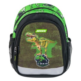 JOLLY Dinosaur Design 6 Piece Nursery Backpack Set Including 4 X-BIG Colouring Pencils (Yellow, Red, Blue, Grey), 1 A6 Colouring Book, Backpack for Boys, Suitable for Nursery Children