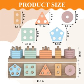 Montessori Toy from 1 2 3 Years, Wooden Toy Motor Skills Toy, Baby Toy, Sorting Game, Children's Toy, Educational Toy, Stick Puzzle Gift for Baby Girls, Boys, Toddlers