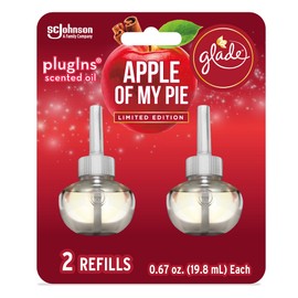Glade PlugIns Refills Air Freshener, Scented and Essential Oils for Home and Bathroom, Apple of My Pie, 1.34 Fl Oz, 2 Count
