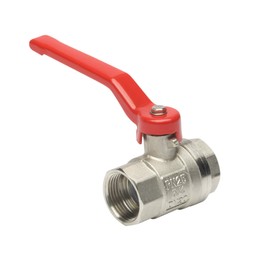 Meister FLOR92610 Ball Valve - 24.66 mm (3/4 Inch) Female Thread - Long Steel Lever and Full Flow - Double-Sided Internal Thread - High-Quality Brass / Shut-off Valve for Water Pipes / Tap
