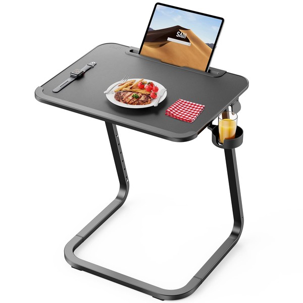 SAIJI TV Tray Table - Heavy Duty Extra Large TV Tray, Upgraded TV Dinner Trays for Eating Snack Food, Tilt & Height Adjustable TV Tray Laptop Desk for Sofa & Bedside Small Table