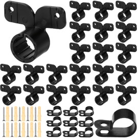 MSLANE Pex Support Pipe Supports Sets,Pex Hanger 50 Pack 1/2 Inch,R-Type Nylon Clamps 20 Pack with 120 pcs Screws for Pex, Copper, CPVC,Butterfly Style