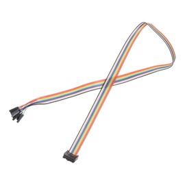 MECCANIXITY 1 Pcs IDC Rainbow Wire Flat Ribbon Cable FC-Female to 10P 19.6 Inch Length 2.54mm Pitch Breadboard Jumper Wires for Electronic Projects