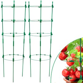 Sinimaka Upgrade Tomato Cage for Garden, 2 Pack 53 Inches Adjustable Tall Tomato Plant Support Cages, Tomato Stakes Garden Trellis for Vegetables, Climbing Plants, Vine Pants, Cucumber, Flowers, Fruit