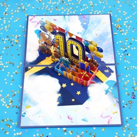 Magic Ants 10th Anniversary Pop Up Card, Birthday Card, 10th Wedding Anniversary Card, 3D Greeting Card, 10th Birthday Card, Congratulations Card