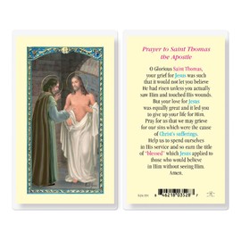 Prayer to St. Thomas The Apostle Laminated Holy Cards, 25-Count Value Pack