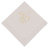 Weddingstar 3-Ply Gold Foil Cocktail Napkins Grey - Double Hearts