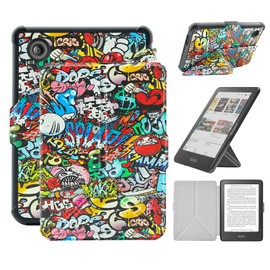 Case Compatible with 6" Kobo Clara Colour/BW (2024)/2E (2022)/Tolino Shine Color/Shine 5 (2024)/Shine 4 (2022), Includes a Screen Protector - Premium PU Leather Cover with Auto Sleep/Wake