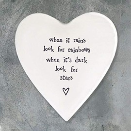 East of India Heart Coaster 'When it rains'