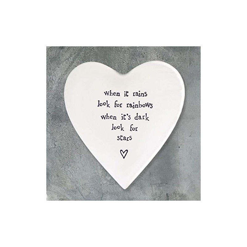 East of India Heart Coaster 'When it rains'