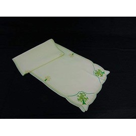 Table Runner in a Green Celtic Tree of Life Design. Beautifully embroidered table linen designed by Beverley Gallagher, to grace your dining table at Christmas, Hogmanay, St Patrick’s Day, Mother’s Day, Easter, Thanksgiving, or to dress the tables at wed