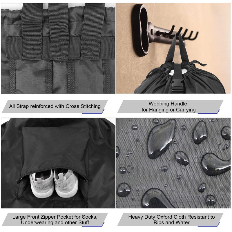 BeeGreen Laundry Bag Backpack w Adjustable Shoulder Straps College Dorm