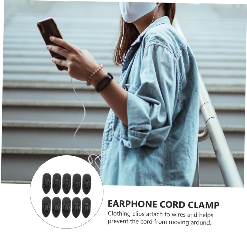 GRIRIW 360° Rotating Earphone Cable Clip Winding Clip for Headphones