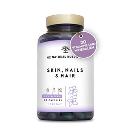 Biotin High Dose Skin Hair Nails Vegan Capsules, Zinc, Selenium. Vitamins C, E, B and Minerals Magnesio. Accelerate Hair Growth, Beard Growth Agent, Skin Vitamins. 90 Capsules N2 Natural Nutrition