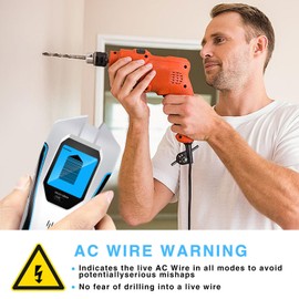 Stud Finder Wall Scanner Upgrade 5 in 1 Electronic Stud Detector Wall Wood Metal Stud Sensor Pipe Joist Beam Finders Edge Center Finder with LCD Display and Audio Alarm for AC Wires Metal (Blue)