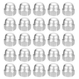 uxcell 1/2-13 Acorn Cap Nuts,25pcs - 304 Stainless Steel Hardware Nuts, Acorn Hex Cap Dome Head Nuts for Fasteners (Silver)