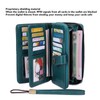 RFID Blocking Leather Wallet Large Capacity Double Snap Button Women