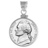 Sterling Silver Nickel Bezel Screw Top 21 mm Coin Edge