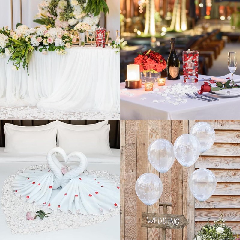 10000Pcs White Round Biodegradable Paper Confetti, Wedding Confetti White Biodegradable,