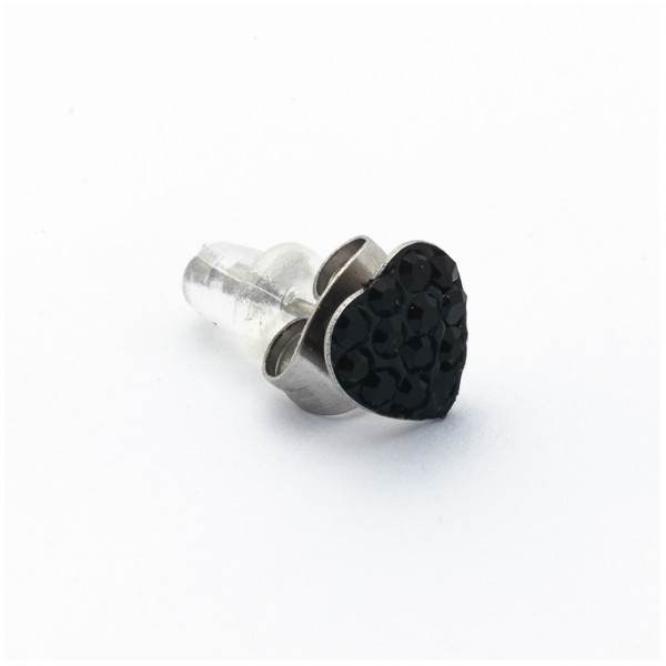 Borghetti Pharma Hypoallergenic Earrings Black Heart, 2pcs (Code: Flat Cune)
