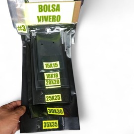 Genérico Bolsas de Cultivo para Plantas, 25 x 25 cm, Negro, 50 Unidades Agrícola, Sin Perforación, Para Vivero