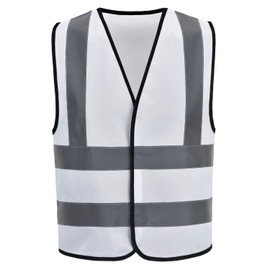 AYKRM 12 Colours Safety Vest, Reflective Safety Vest with Reflective Strips, Work Vest, White