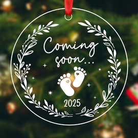 Baby Coming Soon Ornament for Tree Hanging Ornaments Pregnancy Announcement Gifts for Grandparents Family Husband Expecting Parents to be Unique Gifts for New Parents Pregnancy Ornament