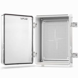 QILIPSU Outdoor WiFi Enclosure, 14.6"x10.6"x5.9" Waterproof Electrical Junction Box IP67 Clear ABS Plastic Weatherproof for Network Projects Router Control