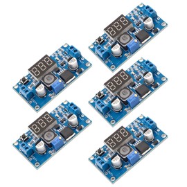 QIQIAZI Pack of 5 Step Down Converter, DC-DC Buck Converter Module, DC Converter Voltage Regulator, Buck Converter for 4-40V to 3.3-24V with 3-Digit Digital Display