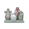 Creative Co-Op 4 Stoneware Mounted Vases on a Base with