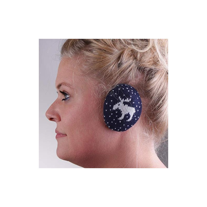 Earbags Leather Ear Muffs, Ear Flaps, Ear Warmers, blue, m