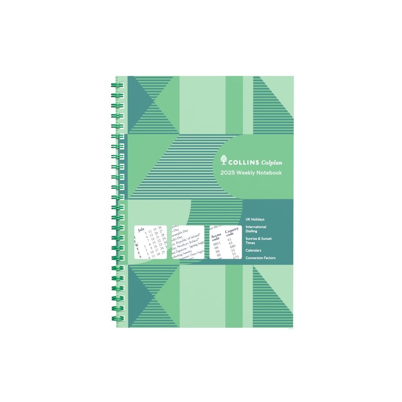Collins Colplan 2025 A4 Weekly Notebook Diary - Green -