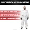 LAUCO White Polyester Reusable Paint Coverall Spray Suit with Hood,