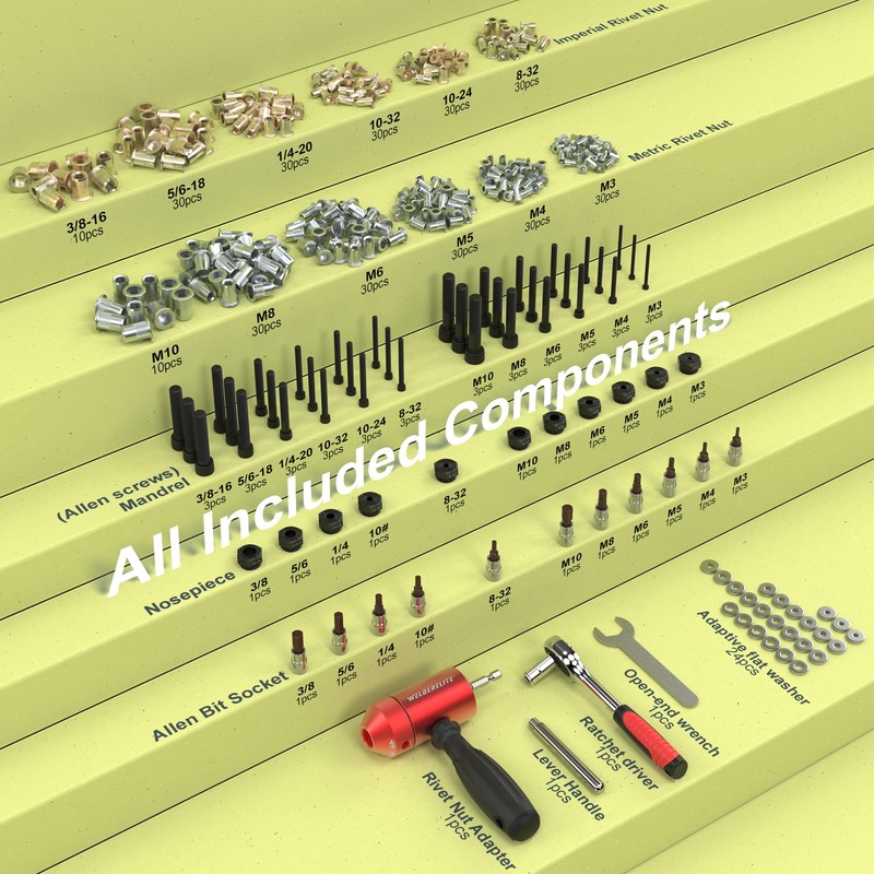 WelderElite Rivet Nut Drill Adapter Kit - Dual Drive Modes: