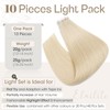 Elailite Blonde Tape in Hair Extensions Human Hair 10 PCS